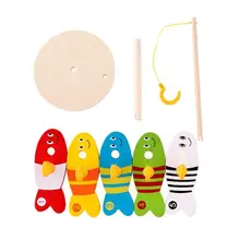 8 шт. красочные деревянные рыболовные цифровые Игрушки для маленьких детей, набор рыб, колонки, блоки, игры для детей, милые Ранние обучающие Мультяшные игрушки
