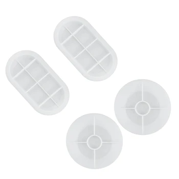 

4PCS Silicone Resin Molds, Jewelry Resin Molds Epoxy Resin Tray Molds for DIY Jewelry Tray, Ring Holders, Soap Dish