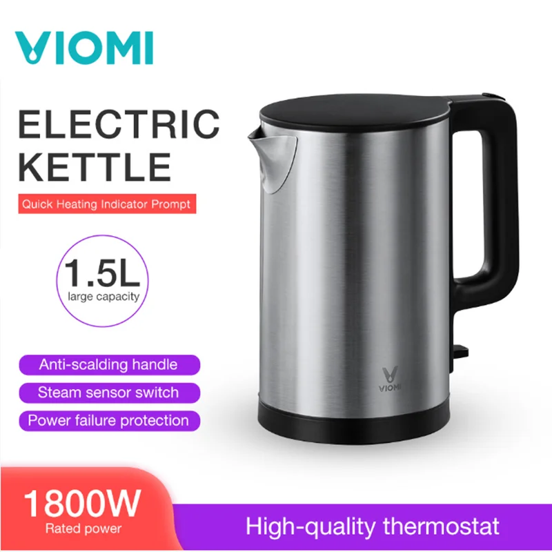 VIOMI Pro 1800 Вт 304 л Электрический чайник Интеллектуальный термостат анти-обжигающий бытовой электрический чайник из нержавеющей стали