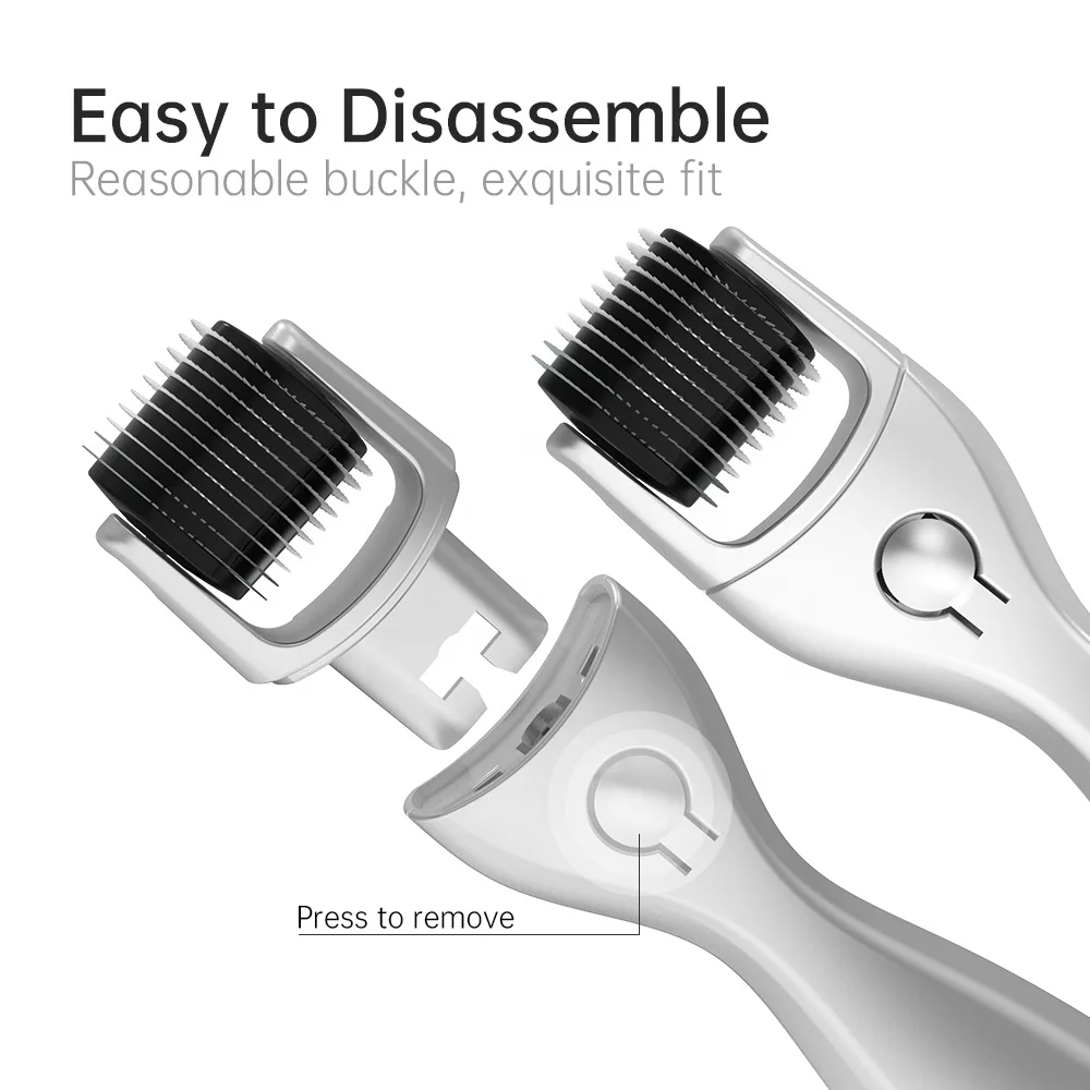 3 In 1 Derma Roller Kit 180/600/1200 Titanium Needle Skin Care Gold Silver Microneedle Roller 3 Replacement Heads DRS derma roller