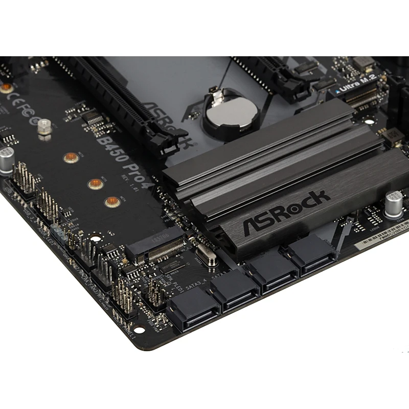Материнская плата Asrock B450 PRO4 Soc-AM4 AMD B450 4xDDR4 ATX AC`97 8ch(7.1) GbLAN RAID+VGA+HDMI+DP