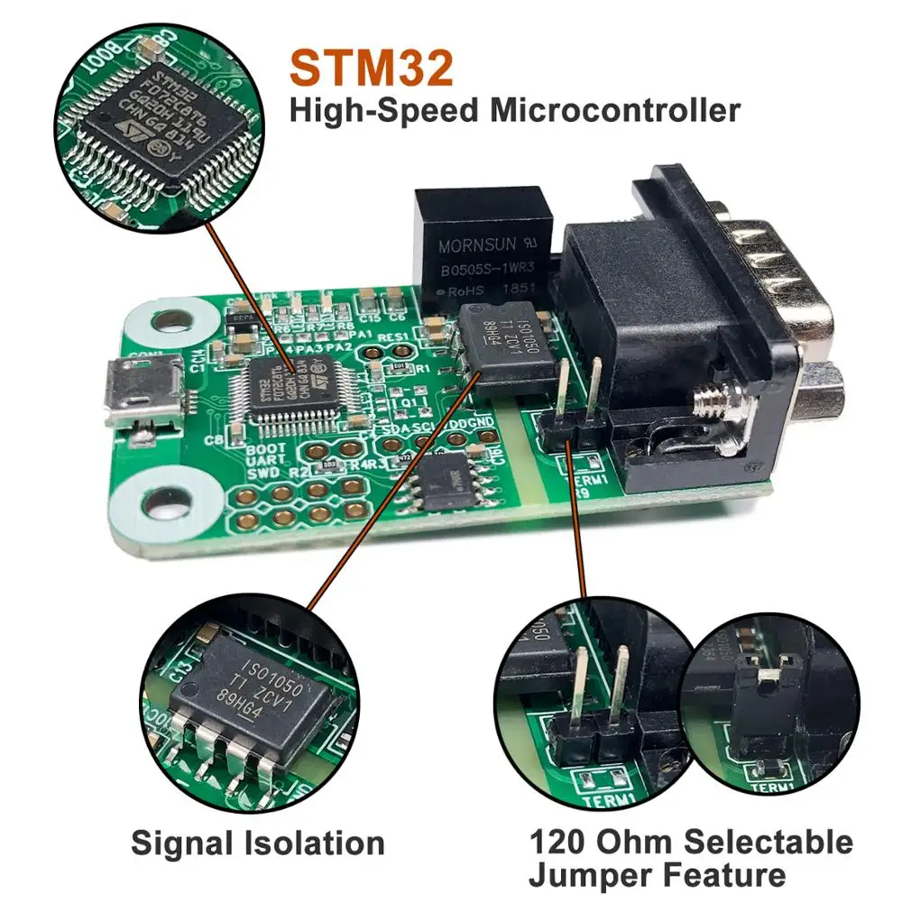 USB к CAN конвертерный модуль для Raspberry Pi4/Pi3B +/Pi3/Pi Zero(W)/Jetson Nano/Tinker Плата Поддержка Windows