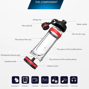 

Multifunctional Portable Drinking Bottle Leakproof Sealed Cup Phone Invisible FOU99