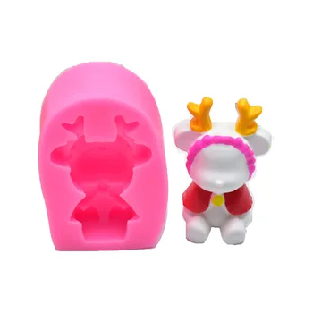 

DIY Bakery bao li xiong of Angular Bear Sweatshirt Bear Fragrance Gypsum Fondant Silicone Mould