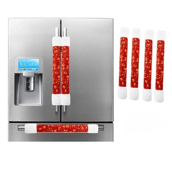 

Christmas Refrigerator Handle Cover Cloth Santa Kitchen Microwave Oven Fridge Door Knob Protector Door Handle Cover Para