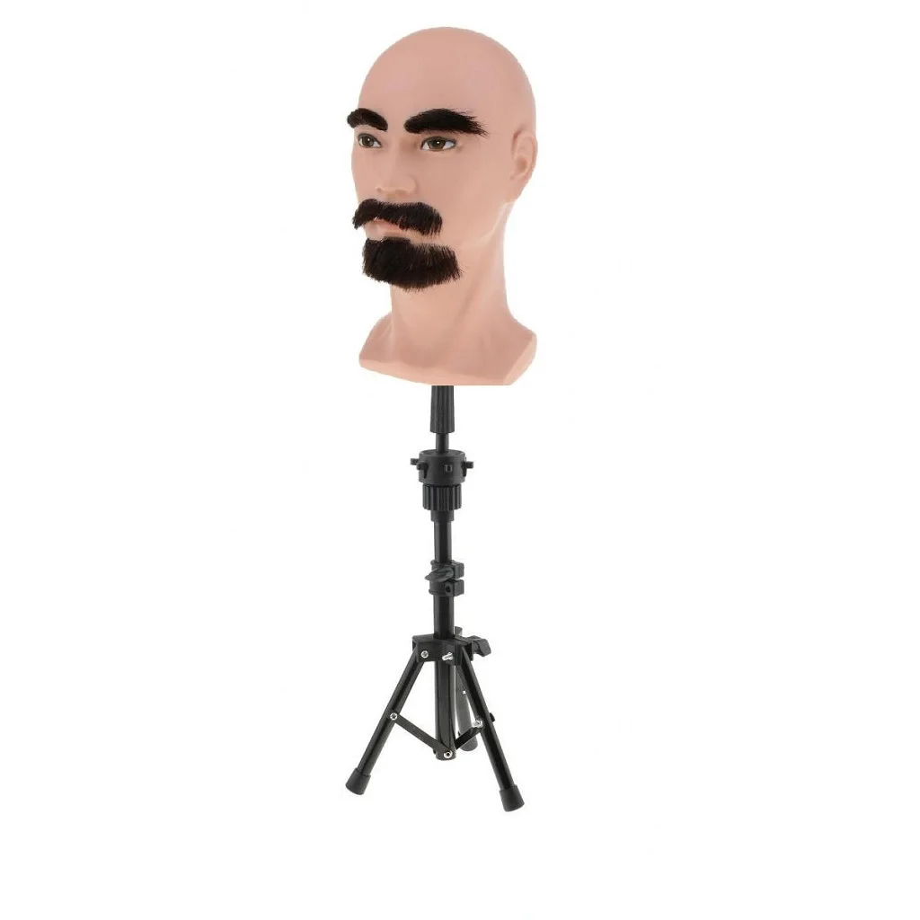 Cosmetology Male Mannequin Head For Wigs Making With Adjustable Tripod Stand