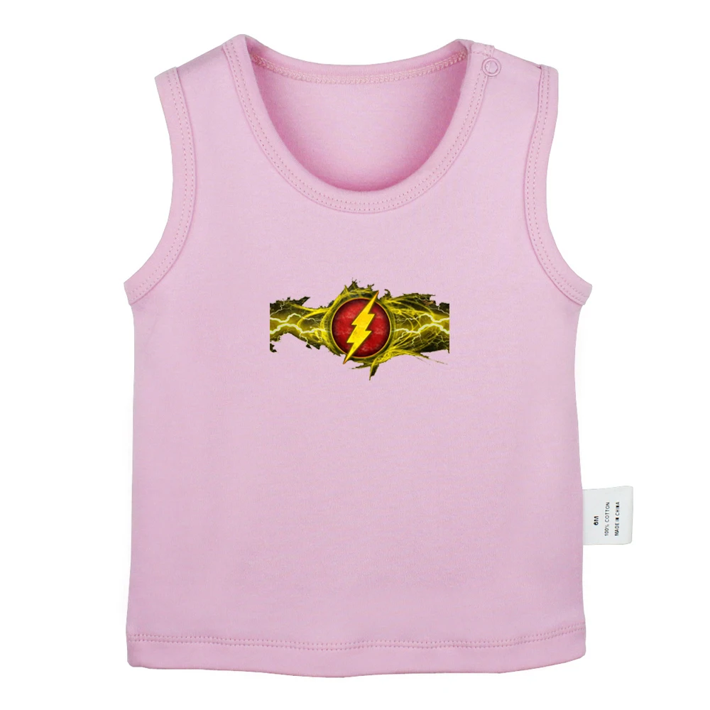 JcBabyYV2104P DC Comic the Flash Symbol Super Hero The Flash Barry Allen, Детские майки футболки для новорожденных жилет для малышей хлопковая одежда для новорожденных без рукавов - Цвет: JcBabyYV2104P