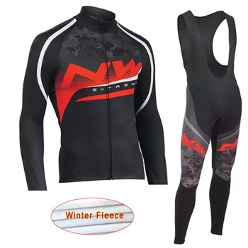 

NW winter thermal fleece Cycling suit 2020 long sleeve Cycling jerseys set Bicycle Cycling Clothing Clothes Cycling uniform