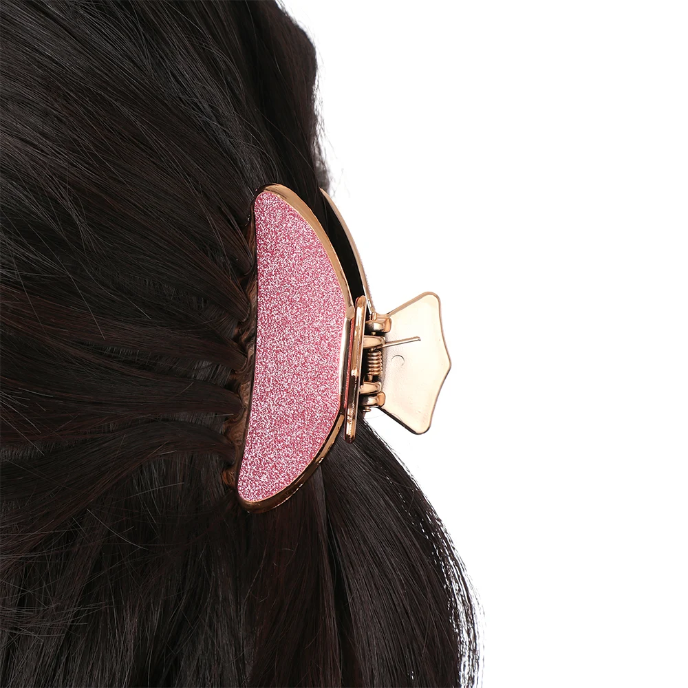 Glitter Colorful Girls Hairpins Crab Hair Claw Clamp Women Barrettes Scrub Hair Clips Hairgrip Face Wash Makeup Hair Accessories