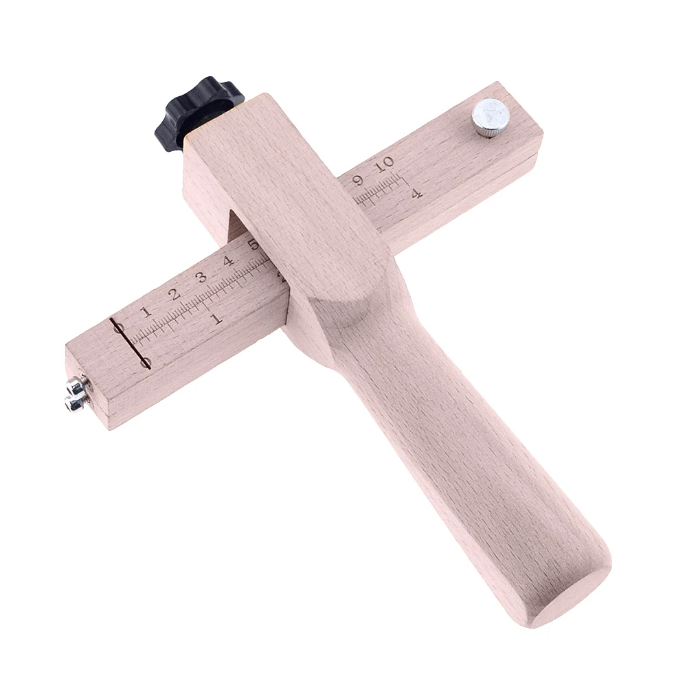 

Adjustable Leather Strap Cutter Leathercraft Strip Belt DIY Hand Cutting Wooden Strip Cutter With 5 Sharp Blades Leather Tools