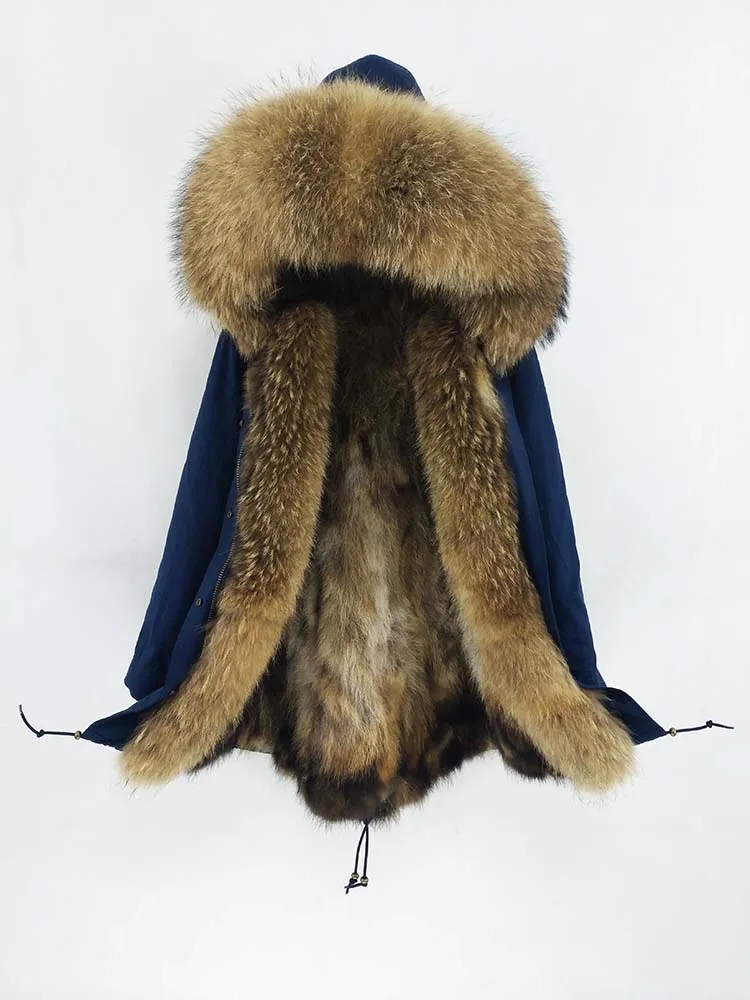 Настоящая меховая парка мужские зимние куртки природный енот меховое пальто с капюшоном куртка с подкладкой из натурального меха енота мужские пальто из натурального меха - Цвет: add placket