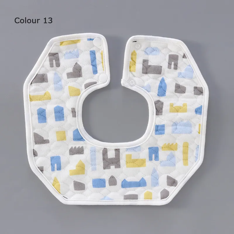 Color13 Octagon Детские Бандана Нагрудники 360 градусов младенческой Дети слюнявчик полотенце хлопчатобумажная пряжа абсорбирующие Слюнявчики для мальчиков и девочек милые печатные нагрудники - Цвет: Color13