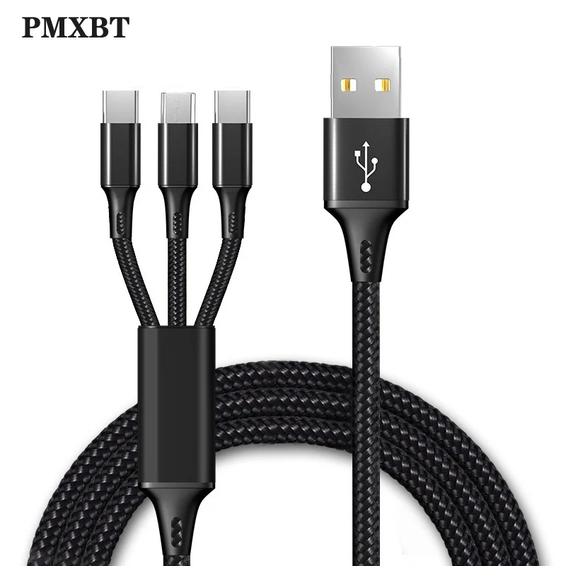 3 в 1 USB Type C Micro кабель для Samsung Huawei P30 Xiaomi Redmi Android мобильный телефон Быстрая зарядка
