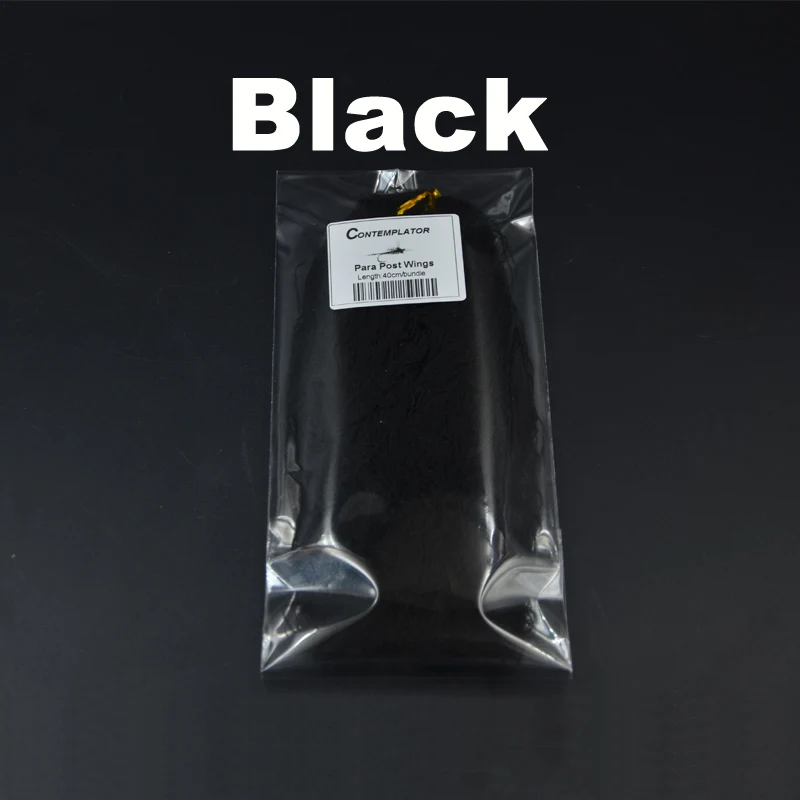 Black 40 см/пачка, плавающие нити для связывания Сухих Мух, парашютные стойки, крылья, 6 цветов на выбор, полипропиленовые материалы для завязывания мух - Цвет: Black