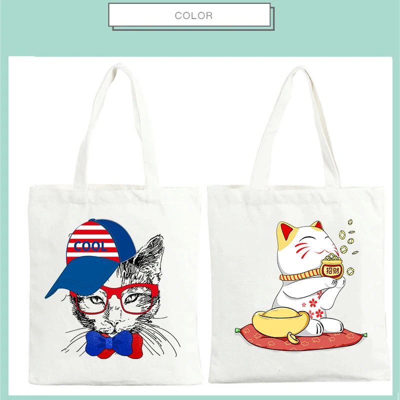 

Custom Tote Bag White Zipper Women Shoulder Bag Add Your Text Print Original Design Fashion Travel Canvas Bags Reusable Foldable