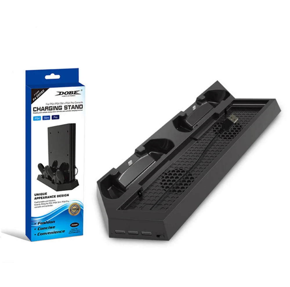 Зарядная станция для двух контроллеров PS4 / Pro Slim с охлаждающим вентилятором