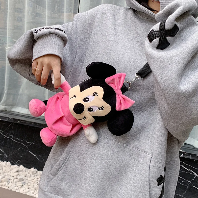 Disney плюшевая сумка на плечо Микки Маус детская школьная сумка мультяшная маленькая сумка женская Новая повседневная сумка через плечо круглая кукла сумка