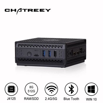 Intel Quad core J4125 Fanless Mini PC Desktop Computer windows 10 linux HTPC supper slient 1