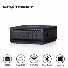 Intel Quad core J4125 Fanless Mini PC Desktop Computer windows 10 linux HTPC supper slient