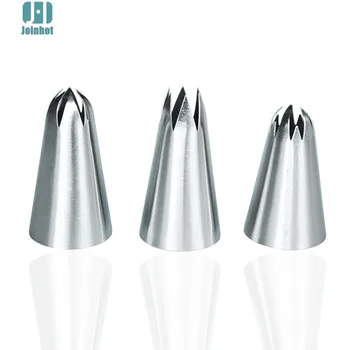 

3pcs set 1M /2D/2F rose flower cake icing piping tips set russian piping tips nozzles set stianless steel cake nozzles