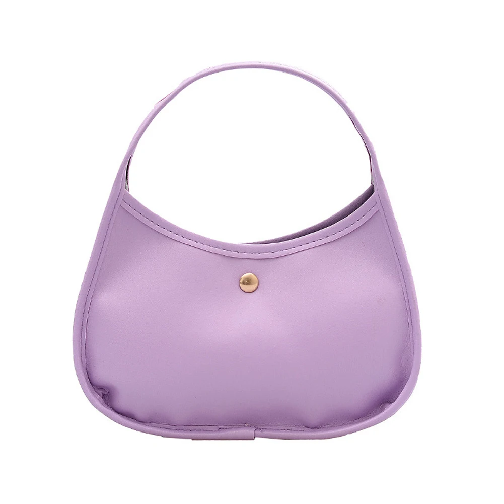 

Women Clutch Bag Retro Solid Color Baguette Bag Wild Fashion Metal Buckle Dinner Handbags Purple/Green/Black/Orange