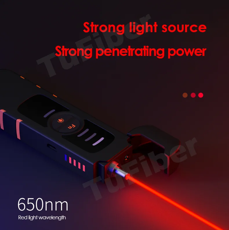 Stylo de test laser à fibre optique, source de lumière rouge