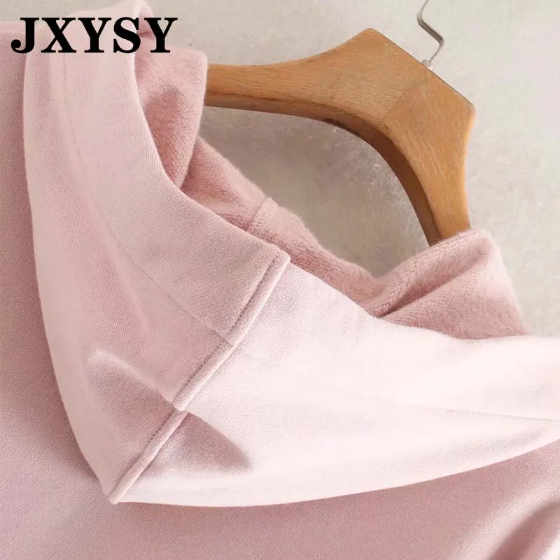 JXYSY, зимние толстовки, женские, черные, розовые, уличные, повседневные, с мультипликационным принтом, большие размеры, свободные толстовки, женские толстовки, пуловеры, топы