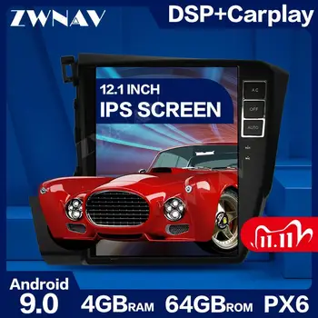 

PX6 Tesla Style Screen Android 9 Car Multimedia Player For Honda Civic 2012-2015 car GPS Navigation Audio Radio stereo head unit