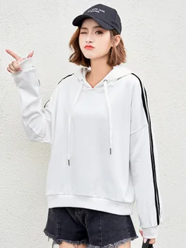 

2020 WOMEN NEW Sweater female Korean version of the loose super fire sweater female autumn new hooded short long-sleeved