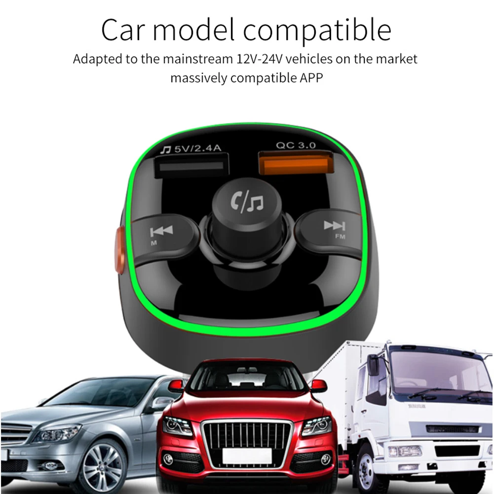 12~ 24V Handsfree автомобильный комплект Bluetooth fm-передатчик модулятор USB Музыка Аудио