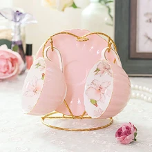 Высокий чайный набор, чашки Эспрессо, европейская кофейная чашка, набор керамической многоразовой посуды, Tazas Para, кофейная керамическая чашка, блюдечко, набор для дома LZI066