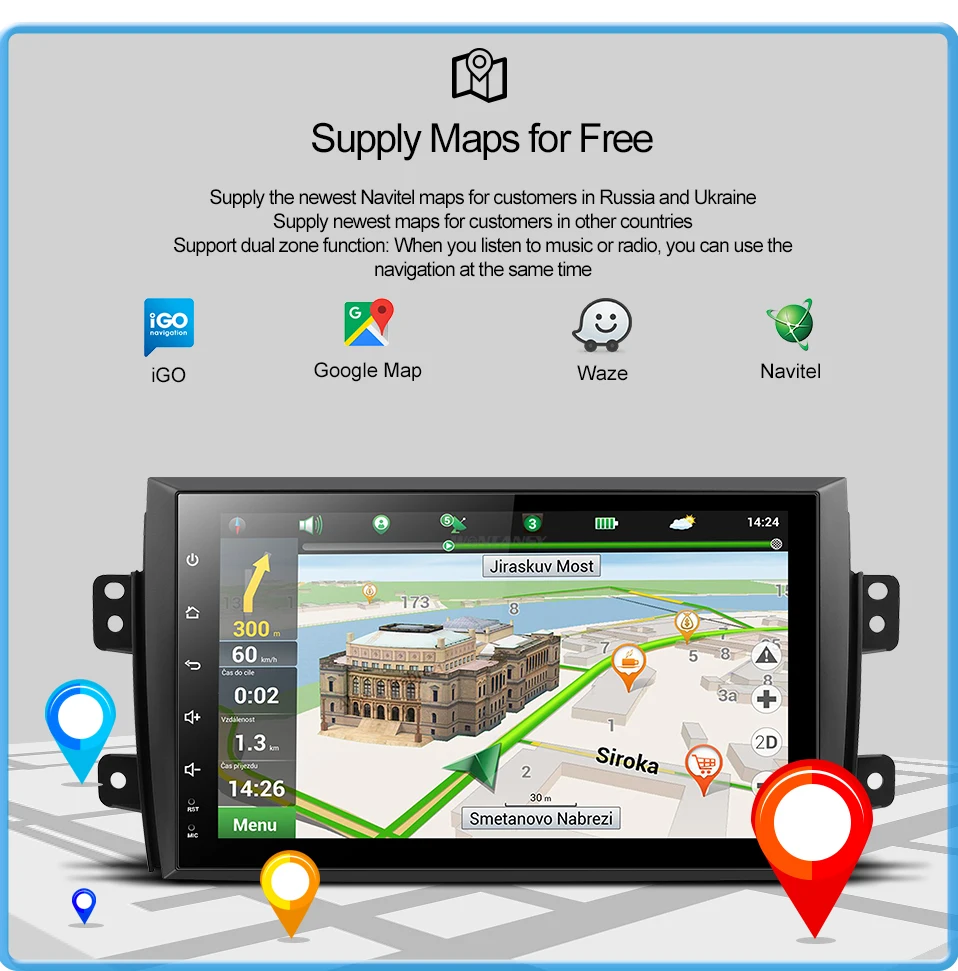 Android 9,0 PX30 автомобильный dvd с 2 Гб ОЗУ gps 3g-4G wifi gps навигация Радио Видео Аудио плеер автомобиль для Suzuki SX4 2007-2013