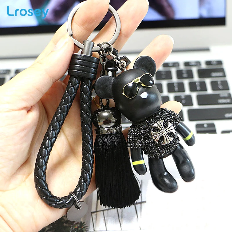 

Diamond Bear Keychain kids room decoration fashion ornaments couple men and women bag pendant DIY Creative Hanging decoration
