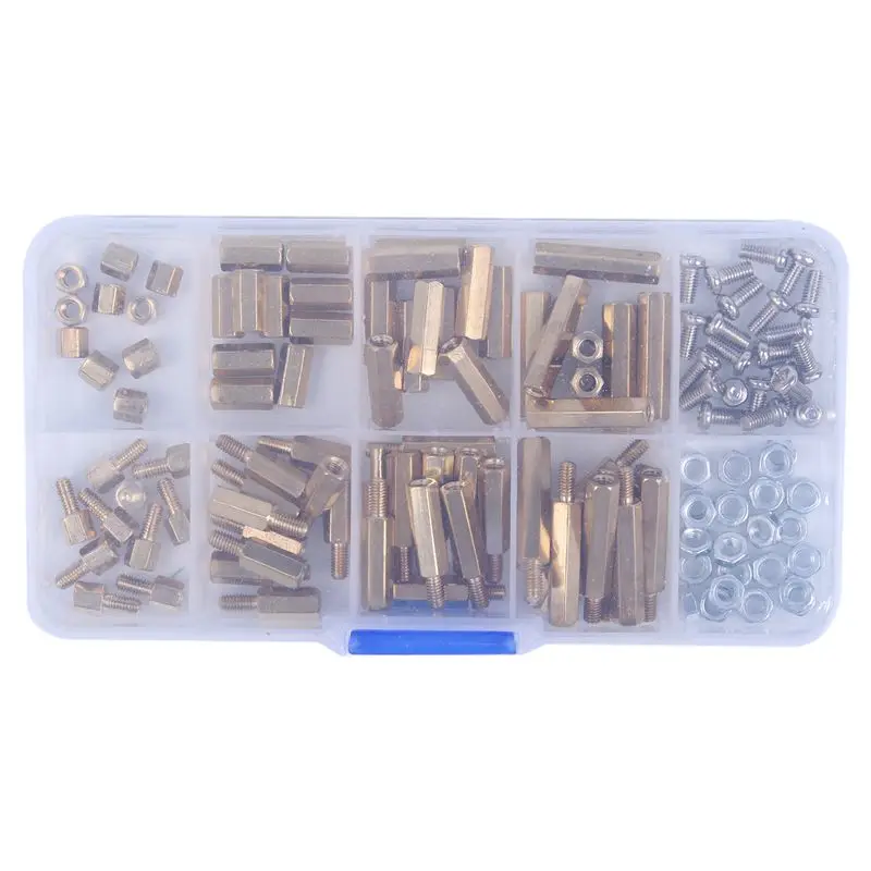 

Hot Sale M3 Male-Female Hex Brass Standoff Bolt Screw Nut Motherboard Assortment Kit Mount 120Pcs