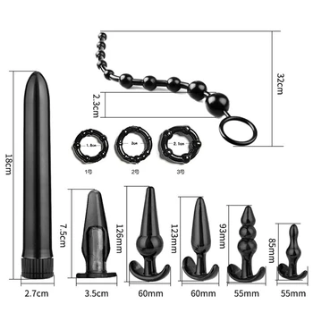 10 Pcs Vibrator Butt Anal Plug Set Vibration Sensuality Vibrating Butt Beads Kit Sexual prostate massager Sex Toys For Couples 2
