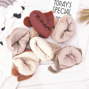 

Baby Woolen Hat Solid Color Windproof Woolen Hat Thickened Cap for Kids Dusty Pink/Wine Red/Caramel/Beige/Khaki Comfortable