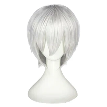

Tokyo Ghoul Cosplay Hairs Short Straight Silver Gray Color Silk Synthetic Hair Halloween Masquerade Party Costumes Fashion