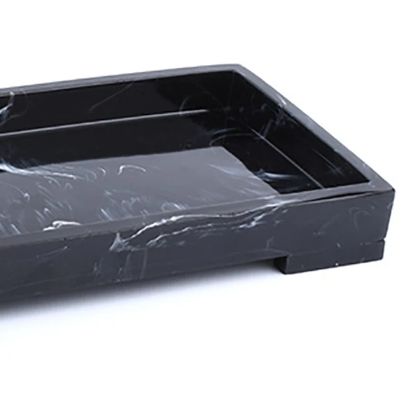 Vanity Tray Black Bathroom Vanity Countertops Toilet Tank Storage Tray, New Home Marble Stone Tray, Organizer Tray for Cl