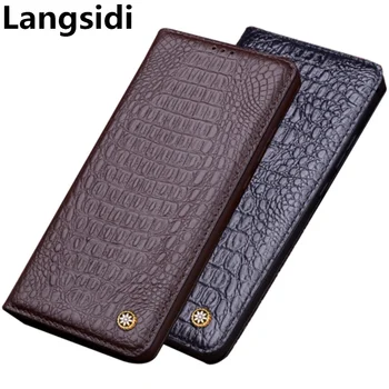 

Full-grain genuine leather magnetic flip cover case for Samsung Galaxy A30/Samsung Galaxy A20 phone case standing capa funda