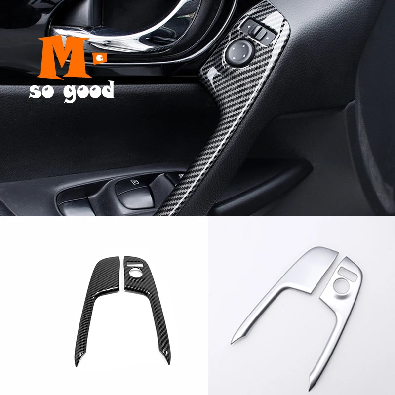 

for Nissan Qashqai J11 Car Front Door Window Armrest Handle Cover Trim 2015-2019 2020 Accessories 2pcs ABS Carbon fiber/Matte