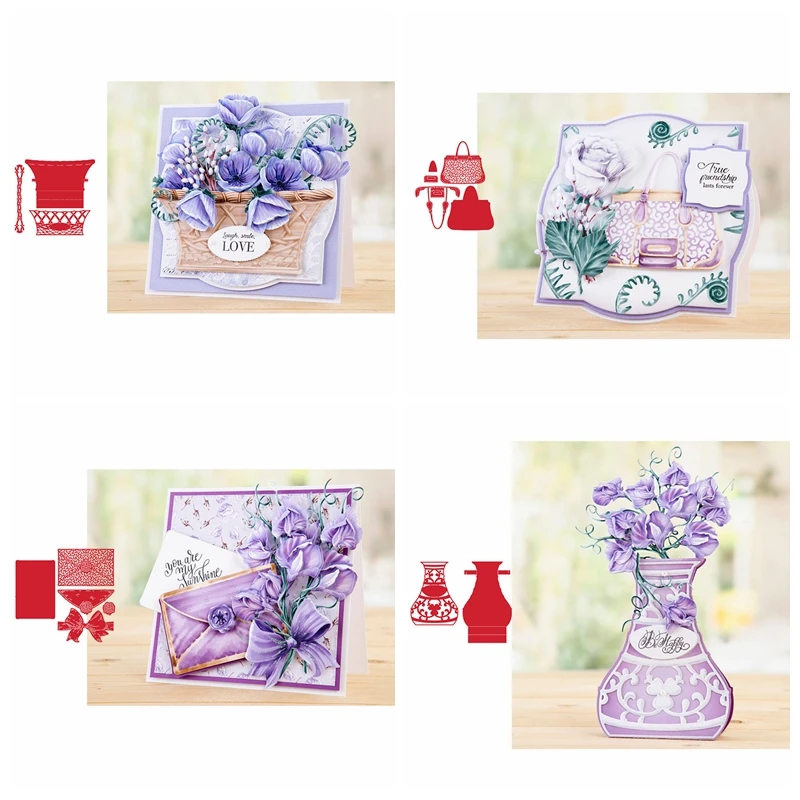 

Vase Flower Basket Metal Cutting Dies Stencil For Diy Scrapbooking Cards Crafts Emobossing New 2019 Interlinked Illusions range
