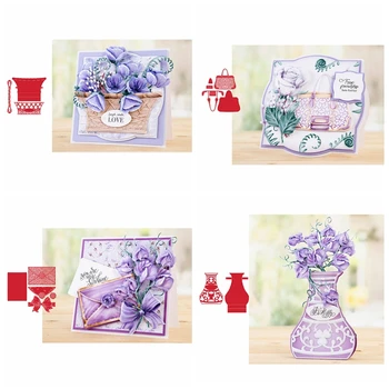 

Vase Flower Basket Metal Cutting Dies Stencil For Diy Scrapbooking Cards Crafts Emobossing New 2019 Interlinked Illusions range