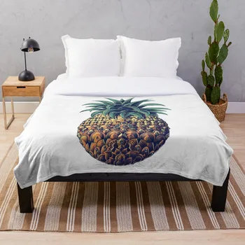 

Ornate Pineapple Color Version Blanket Wool Flannel Plush Blanket Bedspread For office Sherpa Blanket Couch Quilt Cover Travel