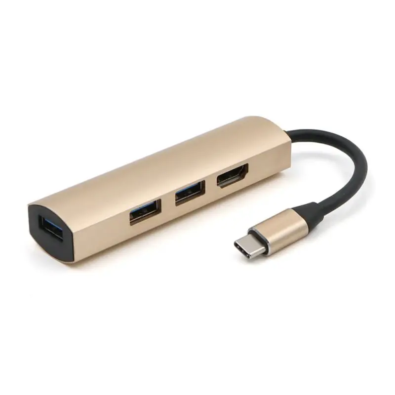 3 Порты и разъёмы док-станция USB 3,1 Тип с разъемами типа C и USB 3,0 разветвитель кабеля Шнур ноутбук адаптер переменного тока для планшетного компьютера аксессуары для ванной комнаты с 4K HDMI конвертер для HDMI