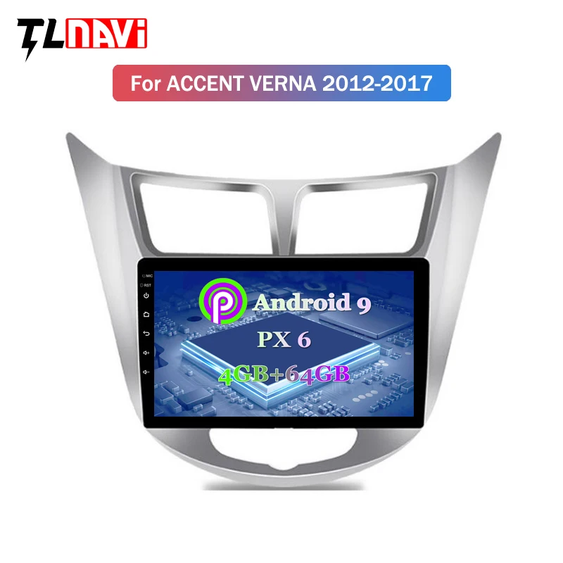 

9 INCH PX6 4G+64G Android 9.0 Car Dvd Gps Player For Hyundai accent/Verna 2012-2017 Radio Video Navigation