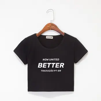 

2020 New Fashion Now United - Better Album Tshirt Women Better Now United Lyrics T Shirt Girl Kawaii Harajuku Tee Shirt Dropship