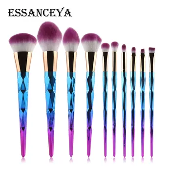 

ESSANCEYA Professional Diamond Rainbow Handle Makeup Brushes Set Foundation Face Powder Eye Shadow Beauty Cosmetic Makeup Tools
