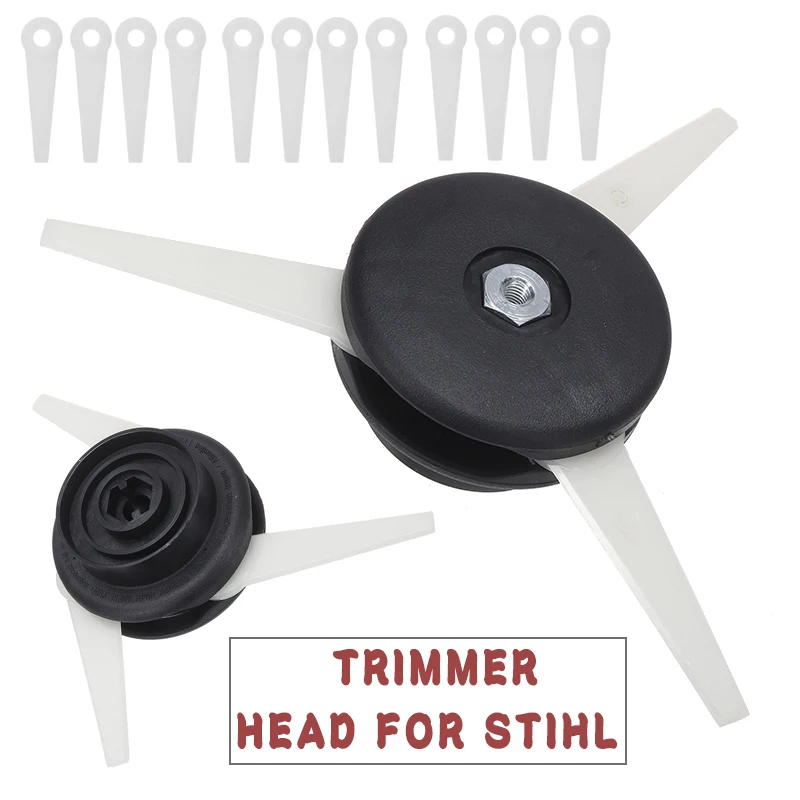 

12pcs Cutting Blades + Trimmer Head Set For STIHL POLYCUT 6-3 FS38 FS40 FS45 F46 Garden Power Tools Accessories