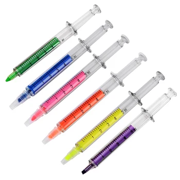 

20 Pcs/Lot Creative Syringe Watercolor Highlighter Pen Cute Korea Stationery Marker Pen Gift for Kids School Office Supplies