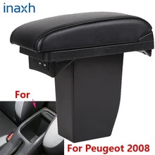 Dla Peugeot 2008 podłokietnik ze schowkiem części do modernizacji samochód specjalny podłokietnik centrum pudełko do przechowywania samochód akcesoria wnętrze specjalne z USB